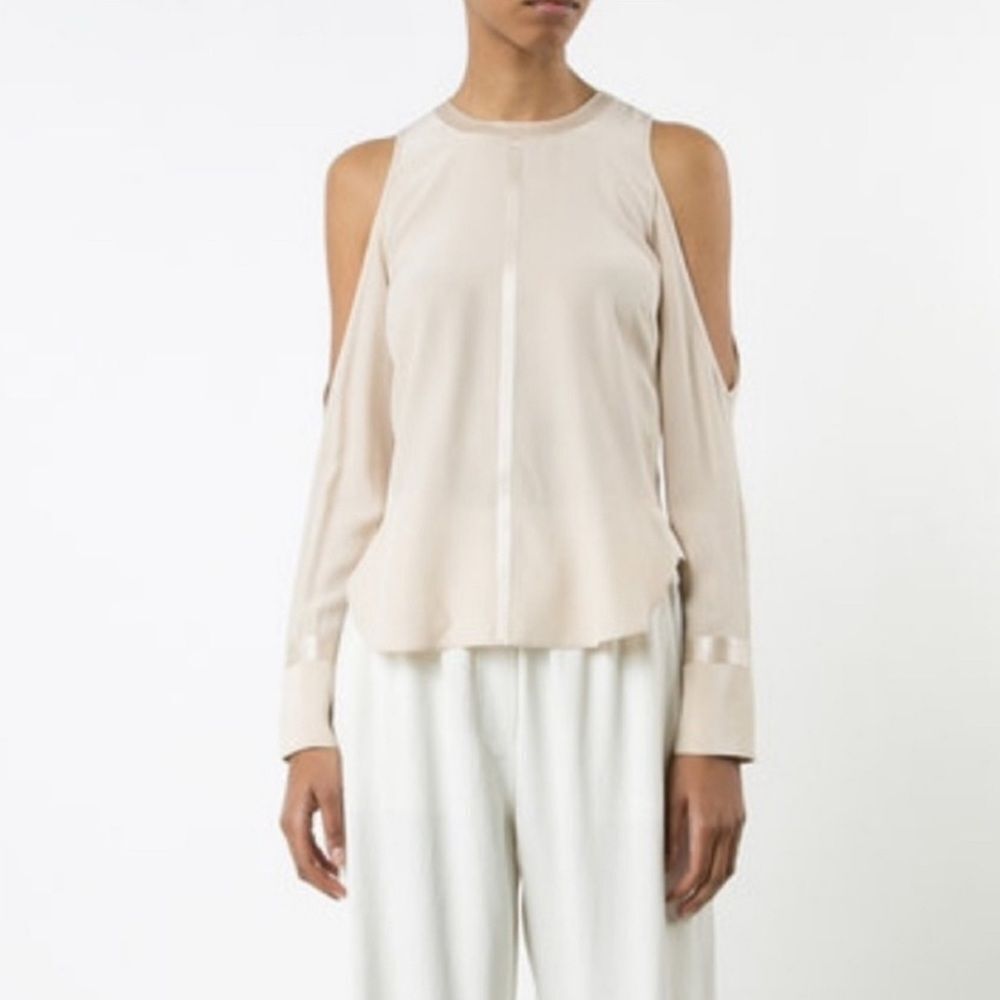 NWOT ELIZABETH AND JAMES Cold Shoulder Blouse Tailored size L